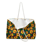 Tropical Gardens on Black Weekender Bag