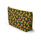 Tropical Gardens on Black Cosmetic Bag
