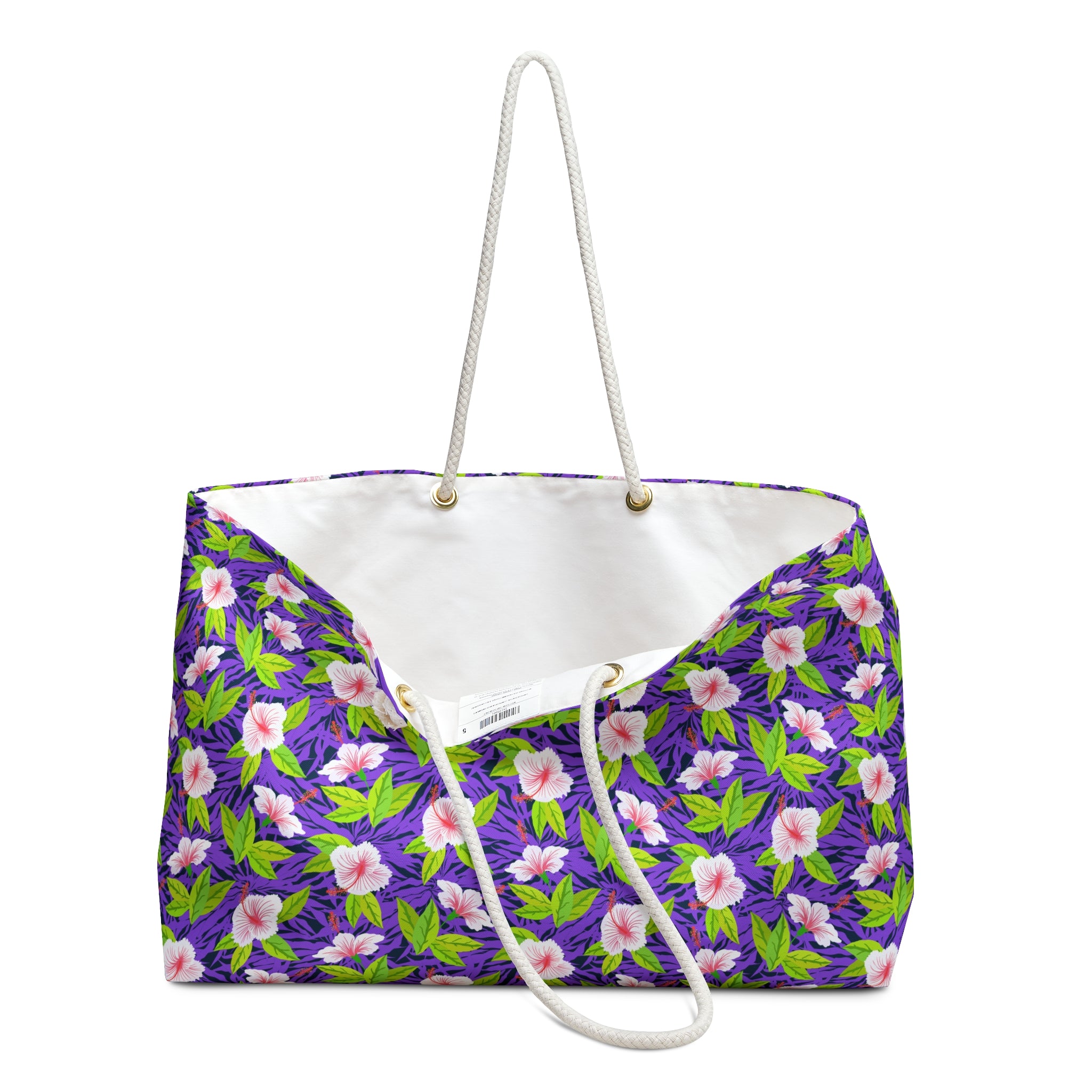 Purple Leaf Hibiscus Weekender Bag