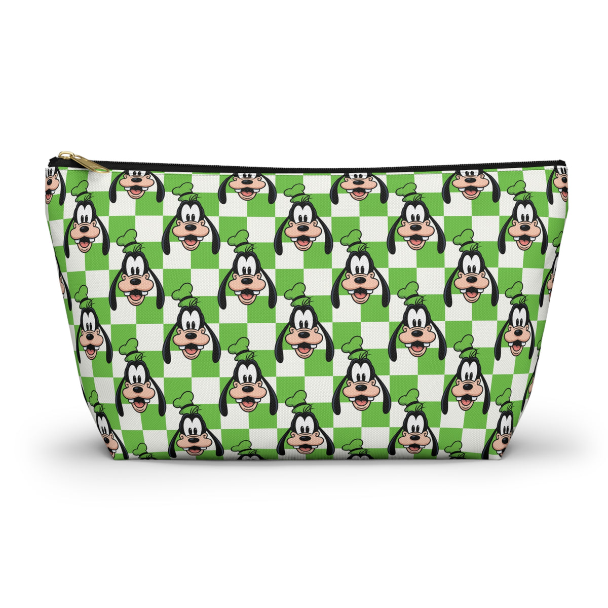 Green Checkerboard Goofy Cosmetic Bag
