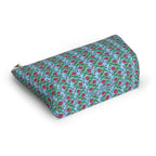 Glossy Pink Floral Lattice Cosmetic Bag