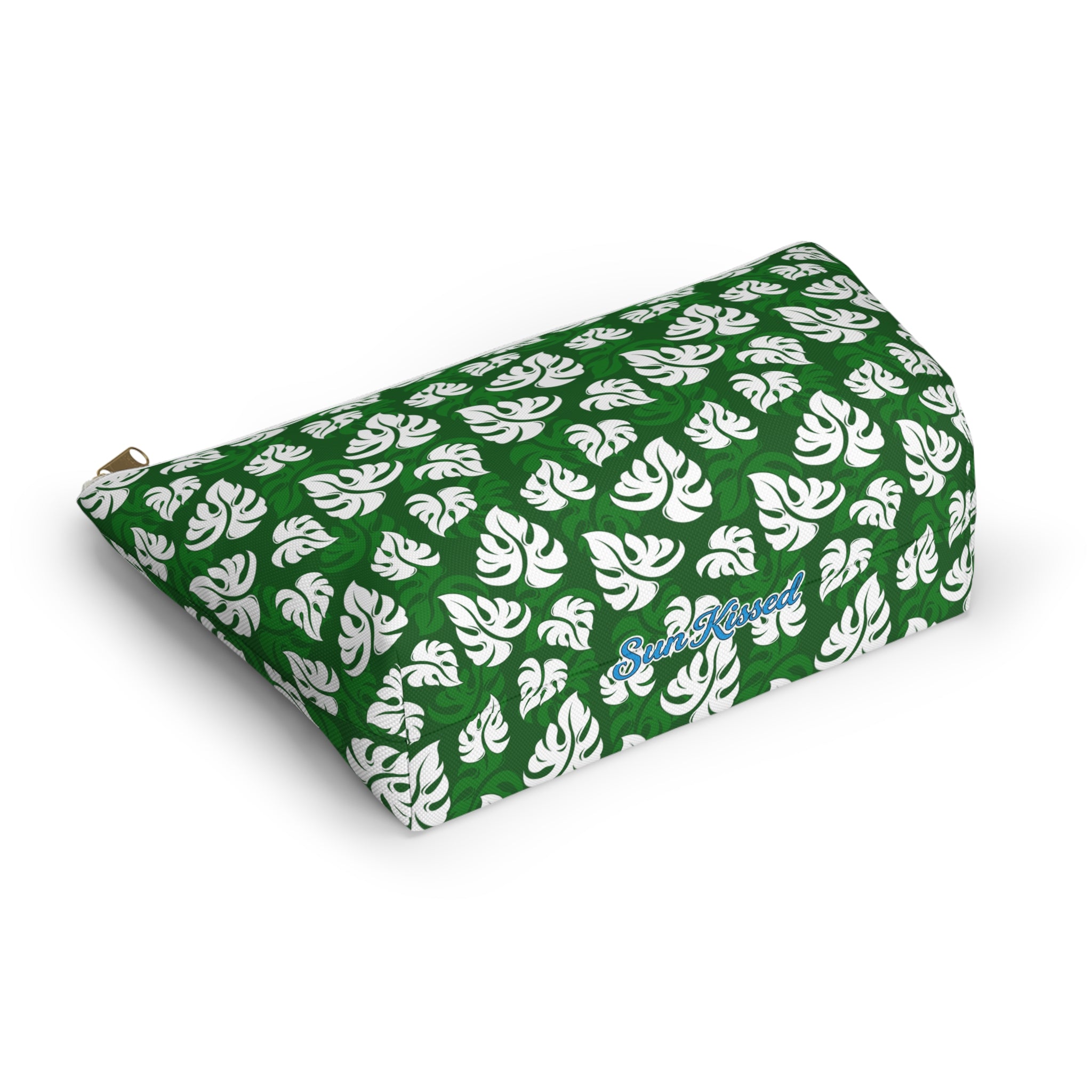 Monstera on Green Cosmetic Bag
