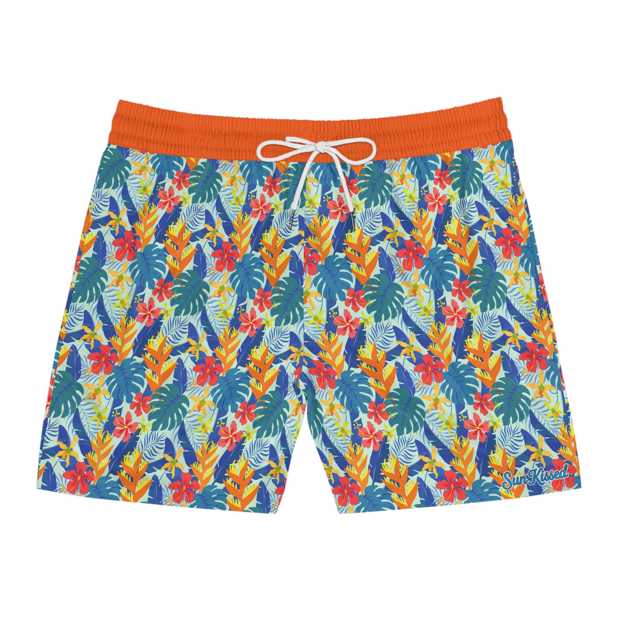 Tropical Beach Flowers Swim Trunks