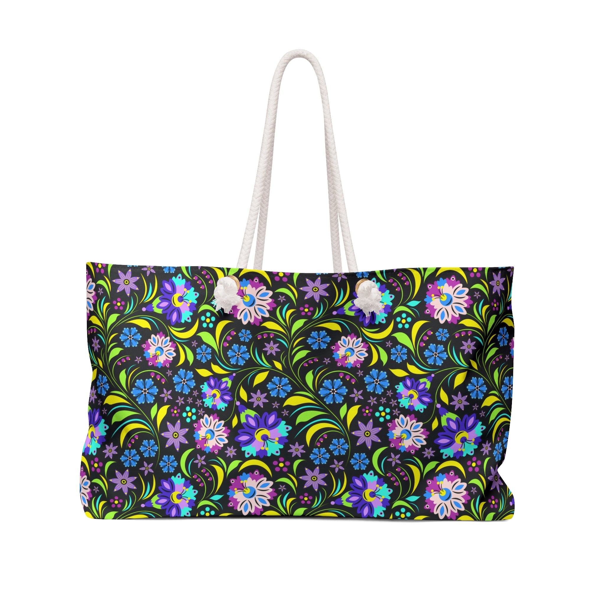 Neon Night Blooms Weekender Bag