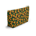 Tropical Gardens on Black Cosmetic Bag