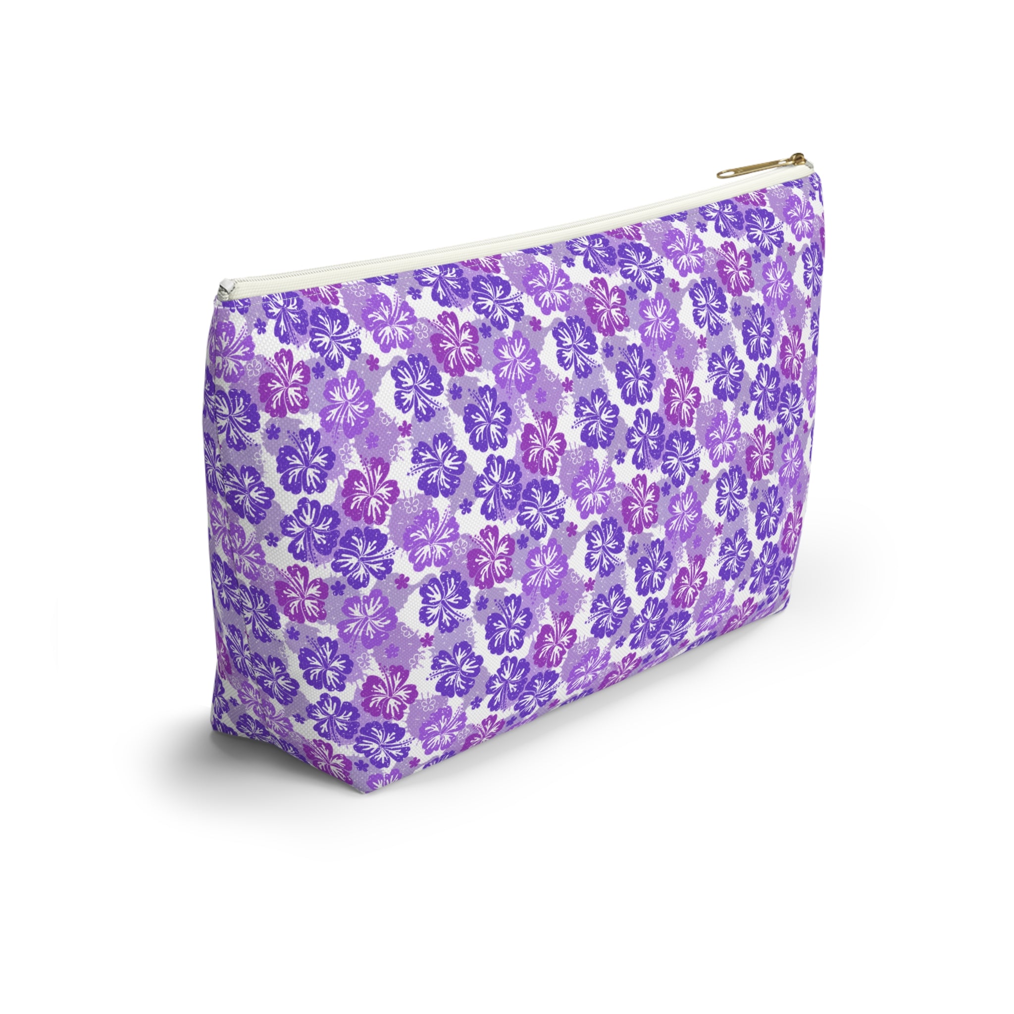 Shades of Purple Hibiscus Flower Cosmetic Bag