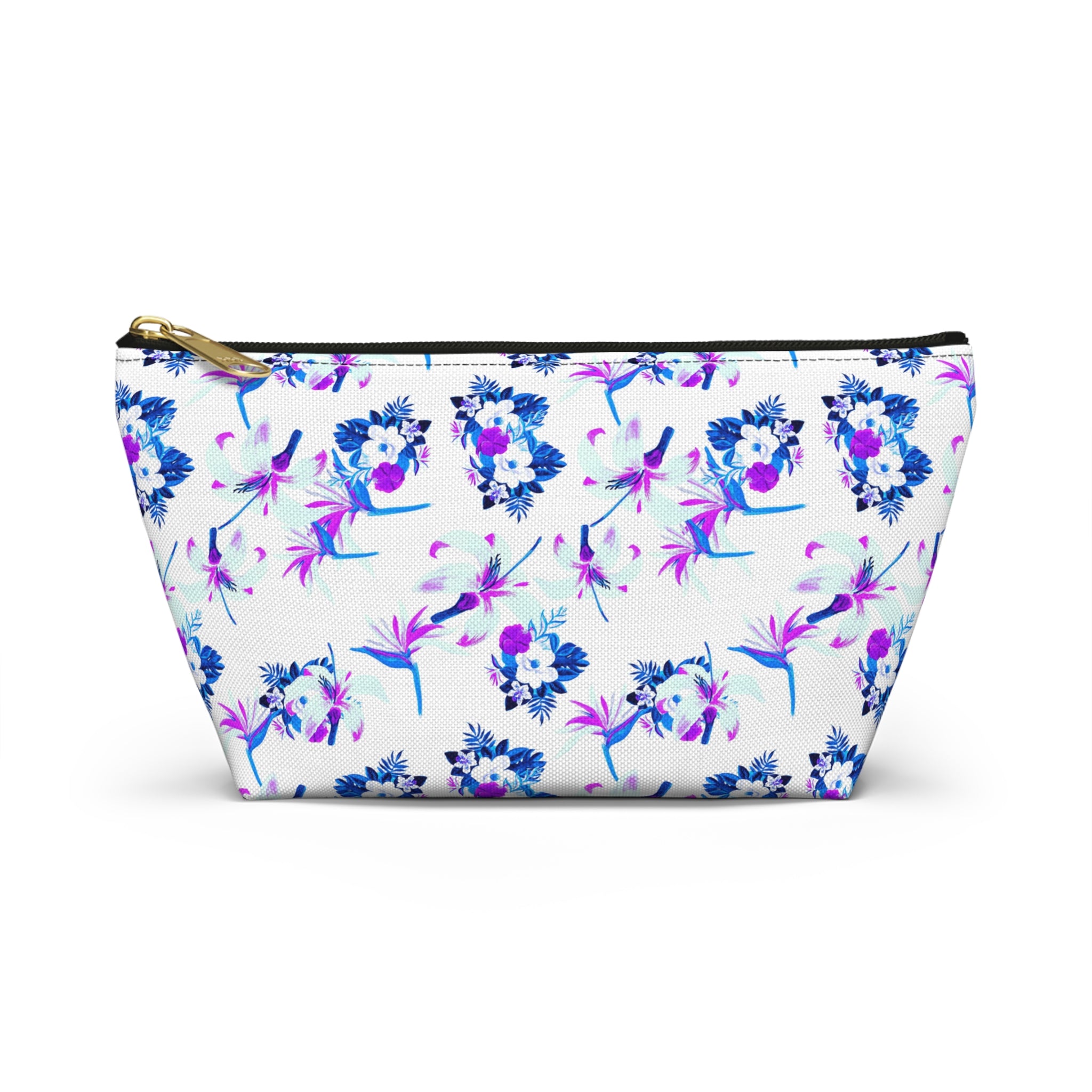 Purple Watercolor Petals Cosmetic Bag