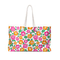 Tropical Gardens on White Weekender Bag