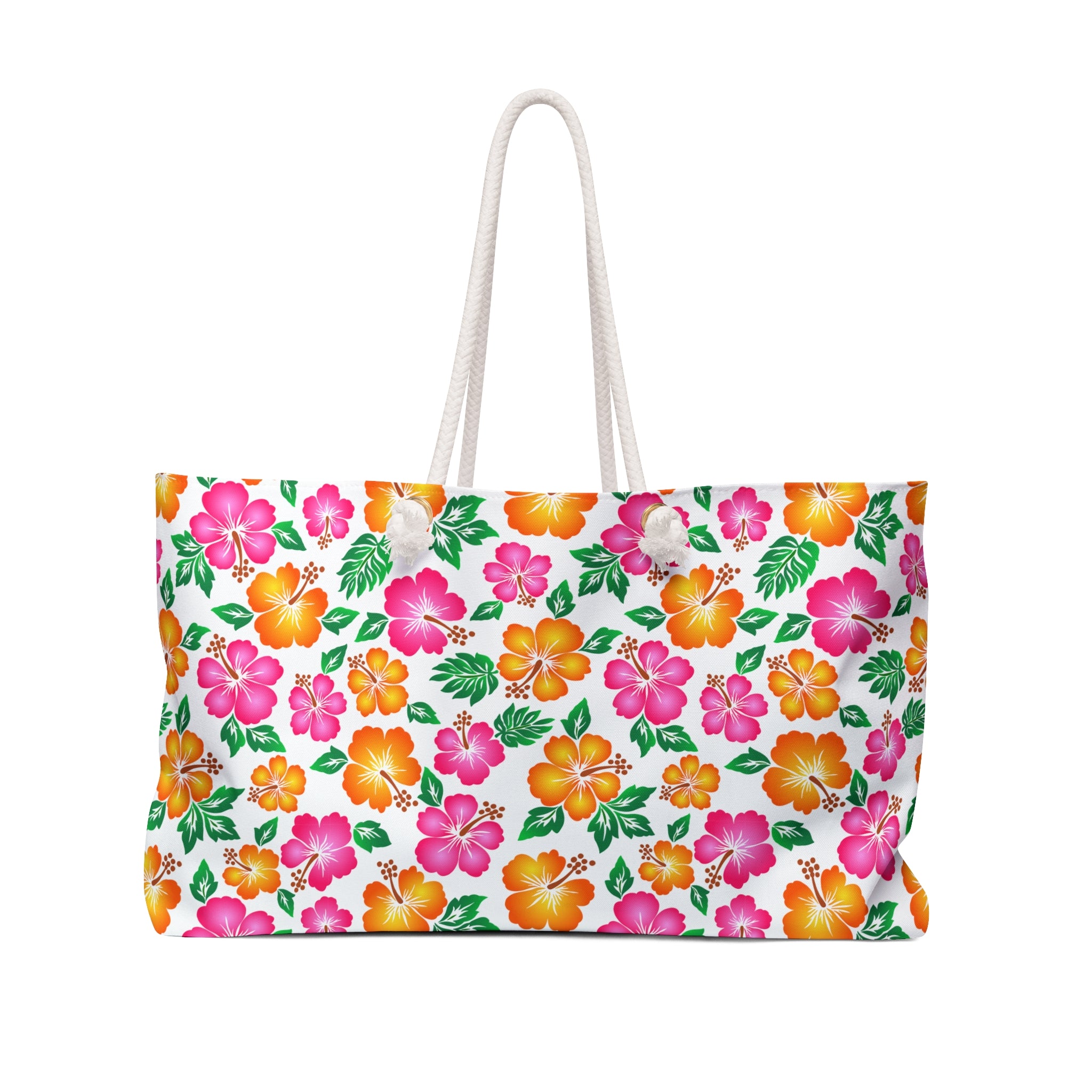 Tropical Gardens on White Weekender Bag