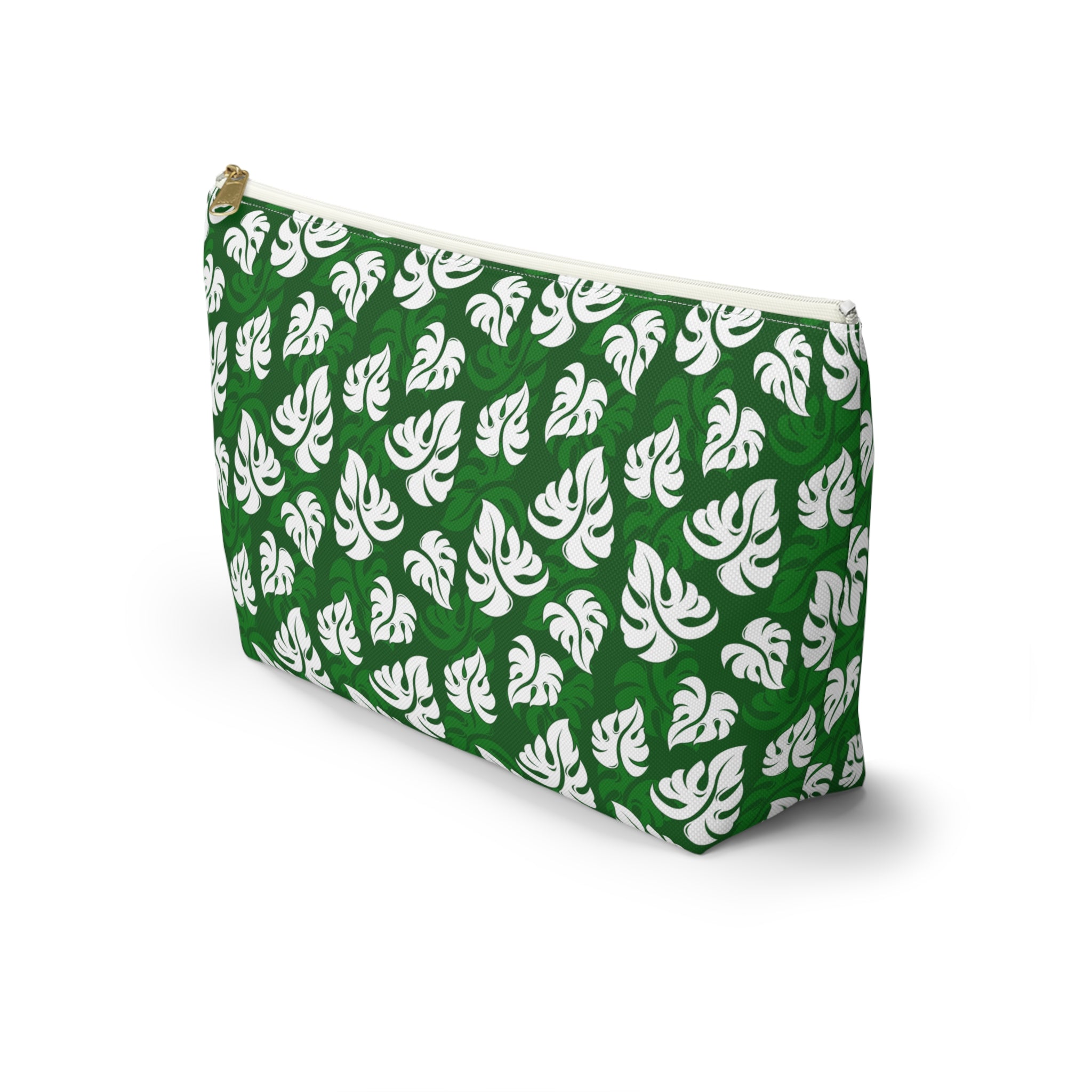 Monstera on Green Cosmetic Bag