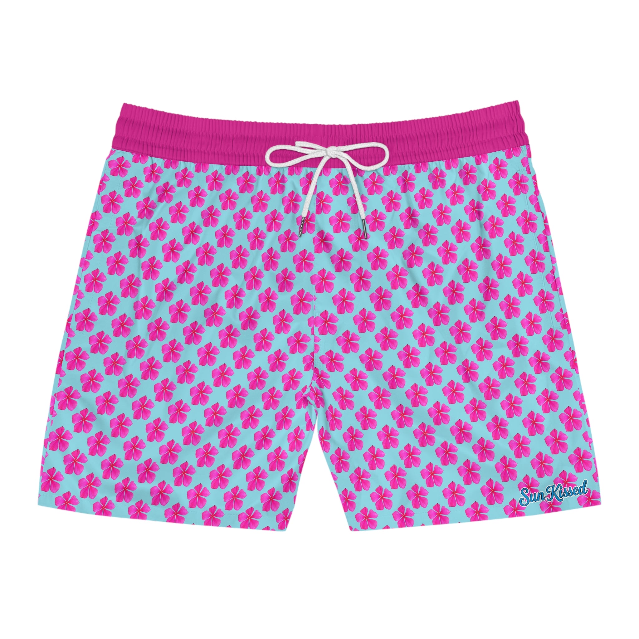 Pink Blooming Sky Swim Trunks