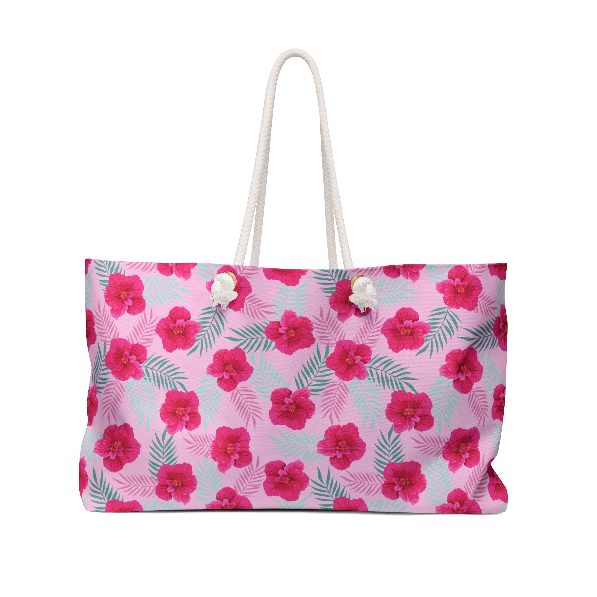 Fuschia Jamaica Flower Weekender Bag