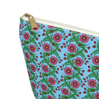 Glossy Pink Floral Lattice Cosmetic Bag