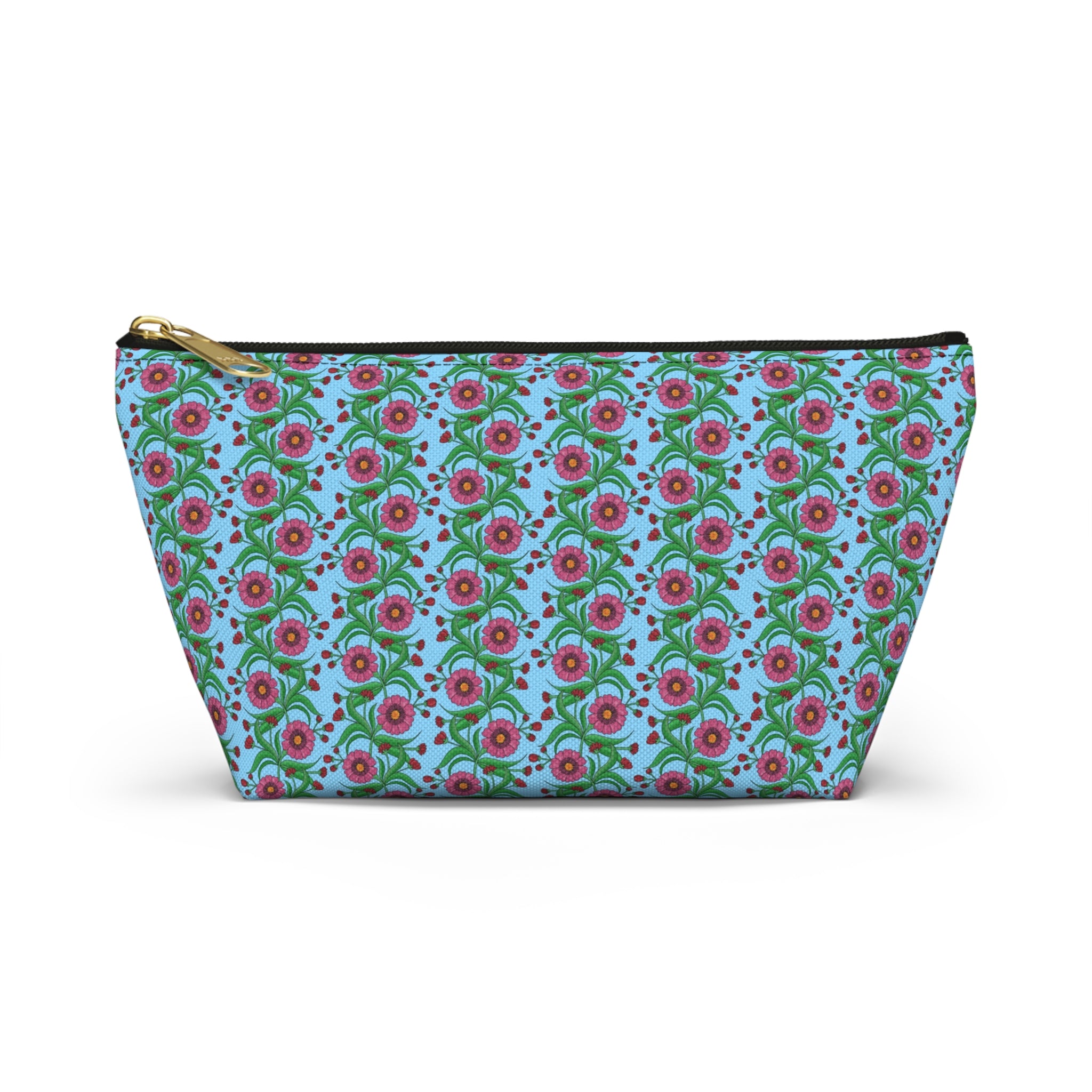 Glossy Pink Floral Lattice Cosmetic Bag