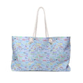 Character Autographs on Blue Weekender Bag