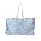 Character Autographs on Blue Weekender Bag