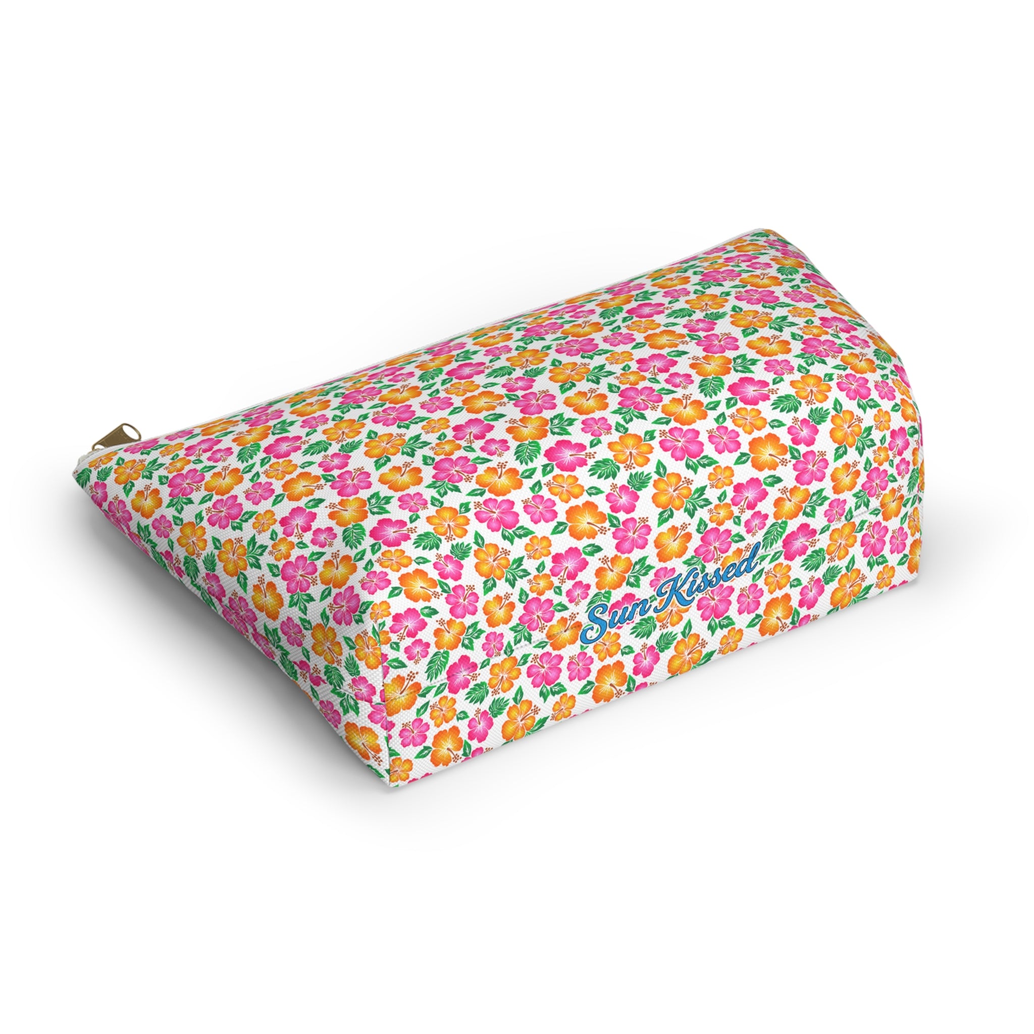 Tropical Gardens on White Cosmetic Bag