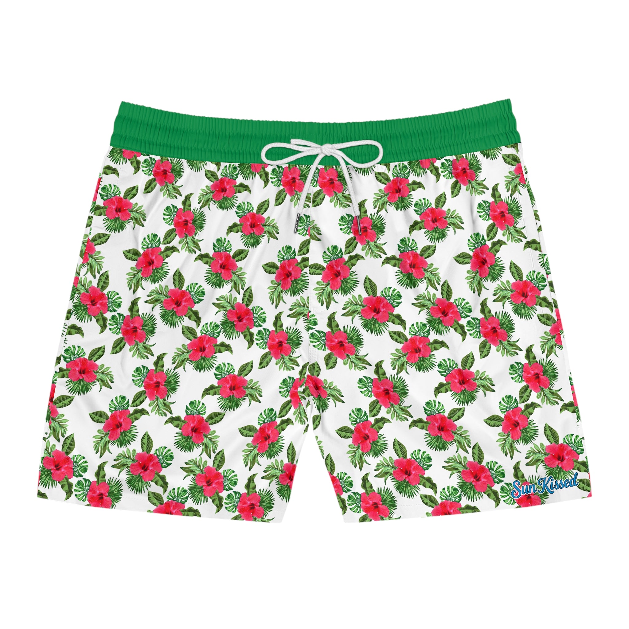 Red Hibiscus Island Swim Trunks