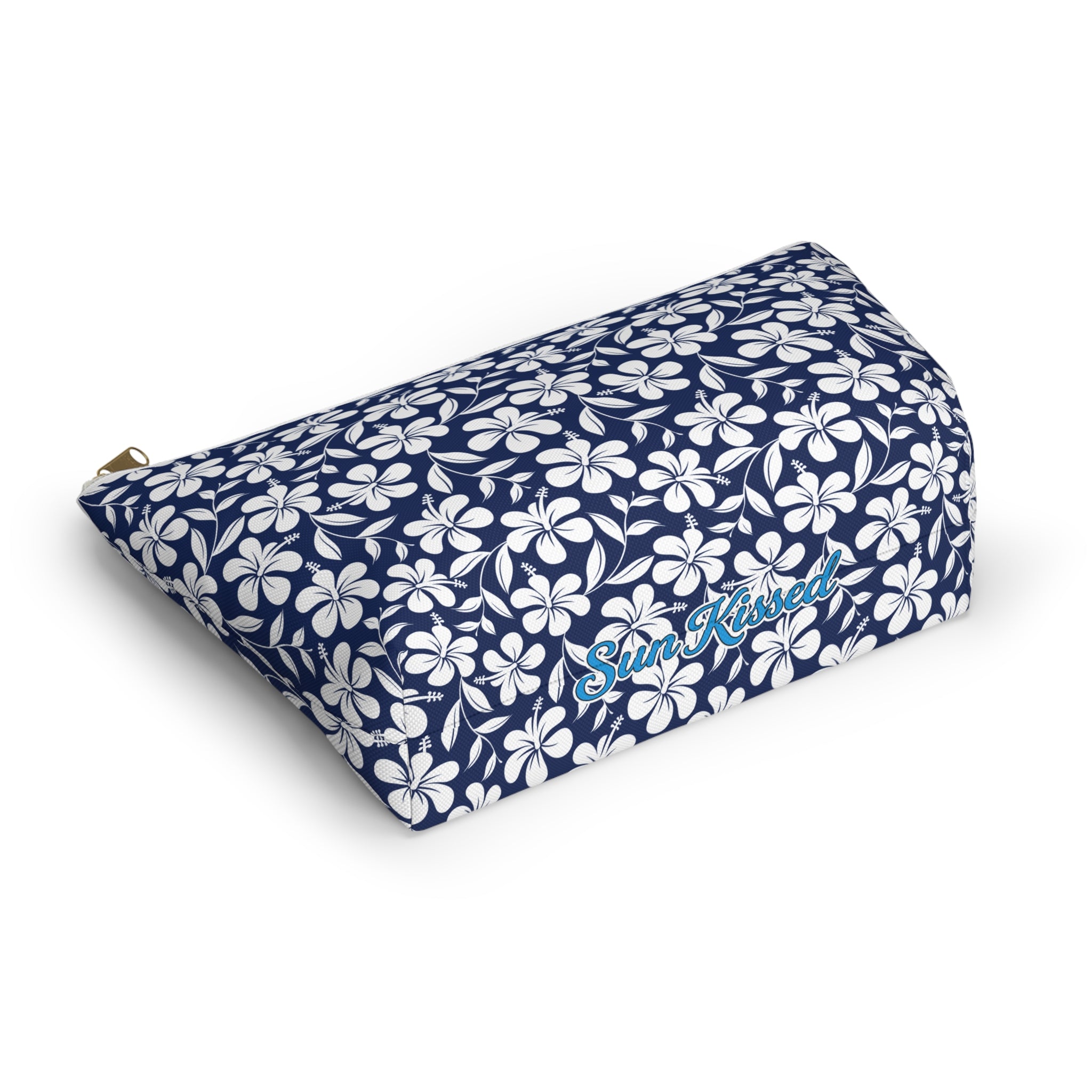 Nautical Blue Hibiscus Cosmetic Bag