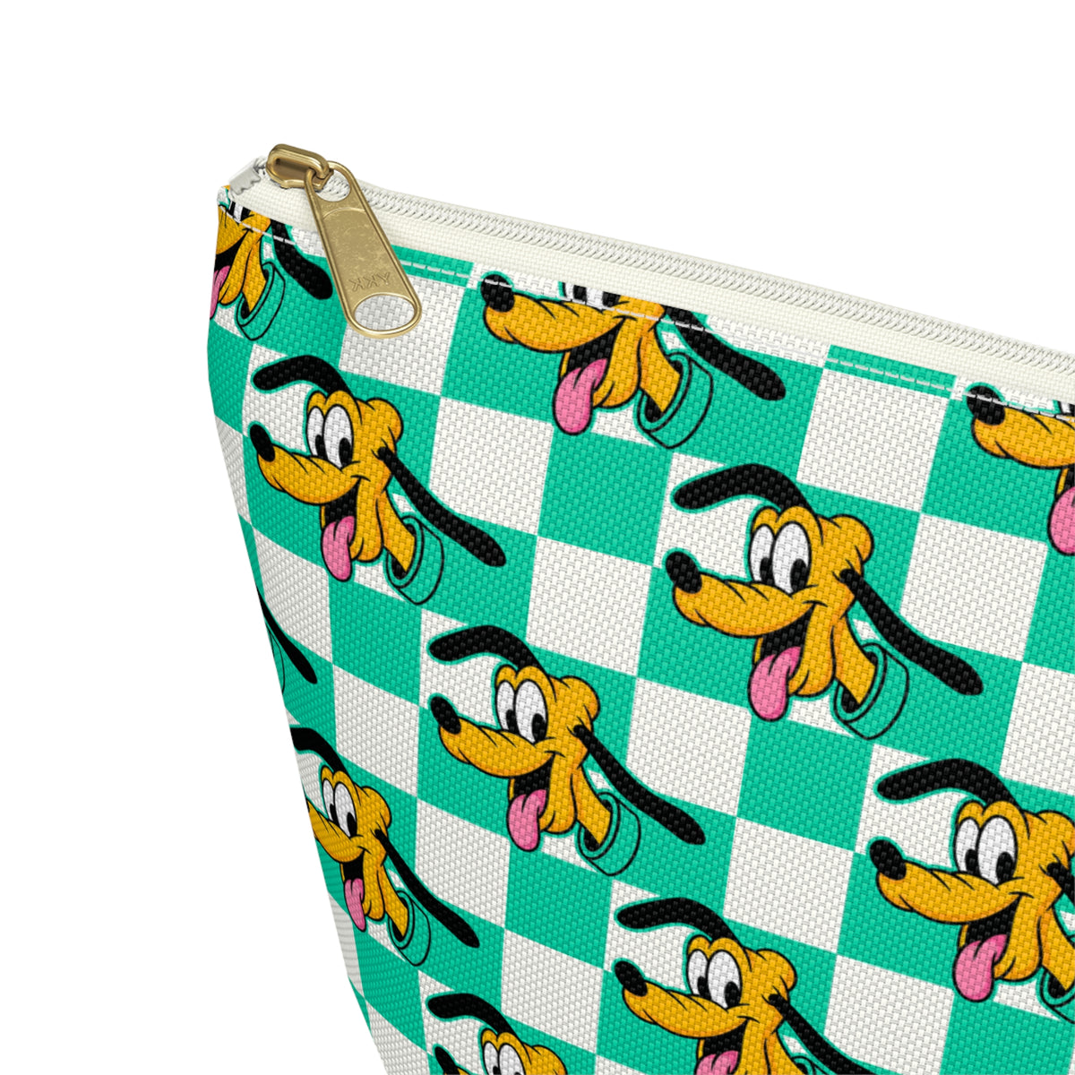 Teal Checkerboard Pluto  Cosmetic Bag
