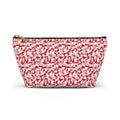 Red and White Hibiscus Floral Cosmetic Bag