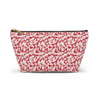 Red and White Hibiscus Floral Cosmetic Bag