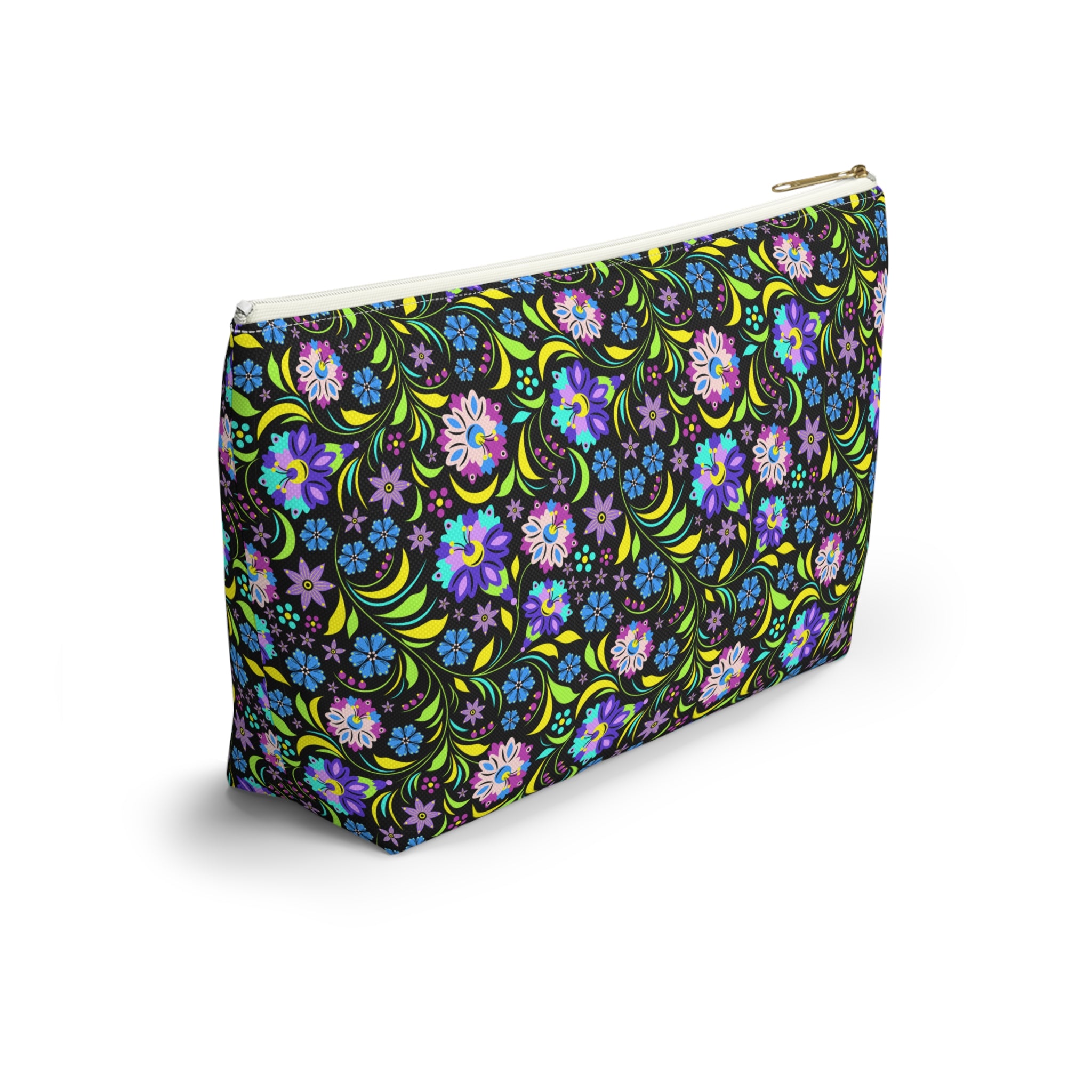 Neon Night Blooms Cosmetic Bag