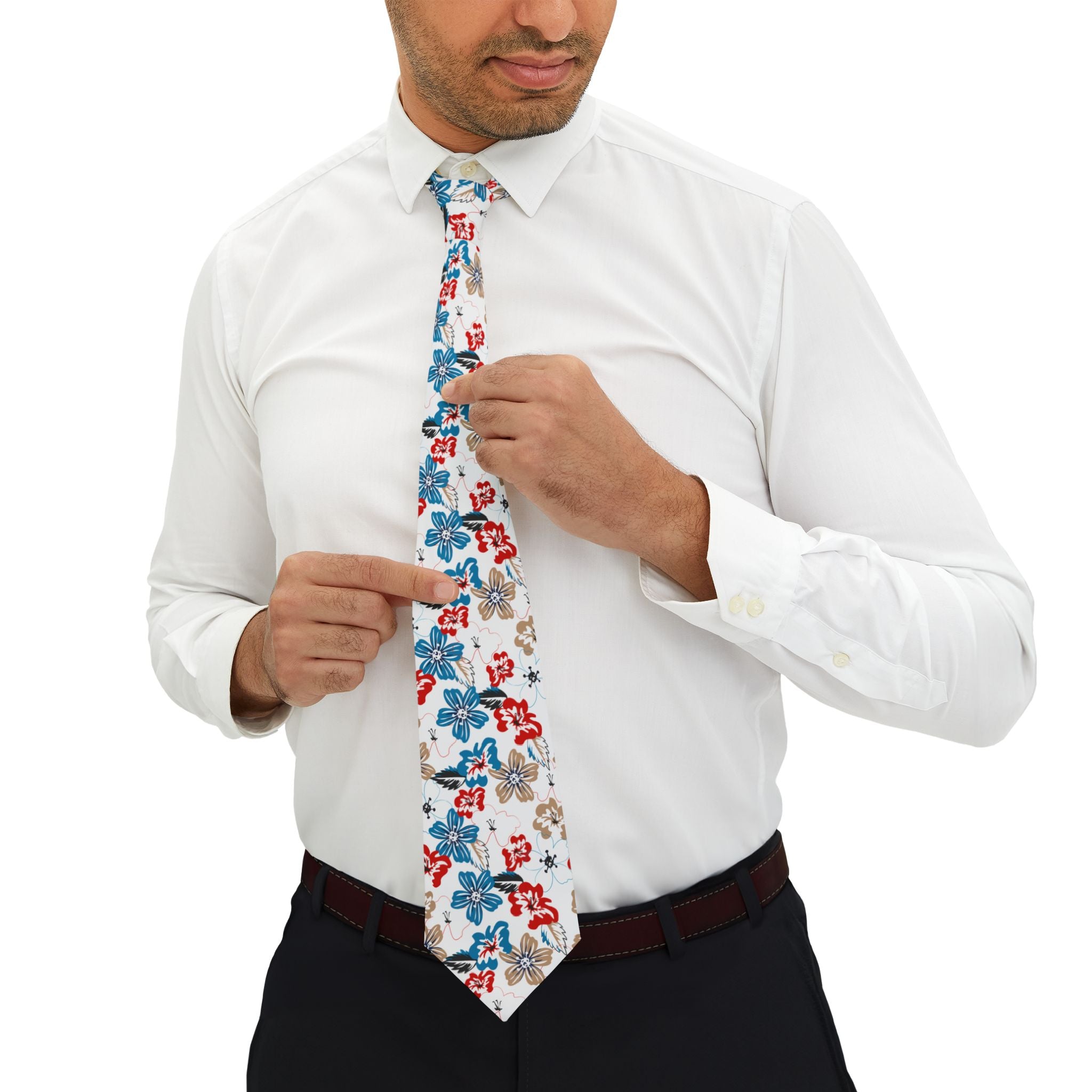 Floating Blooms Floral Mens Necktie