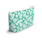 Seafoam Hibiscus Floral Cosmetic Bag