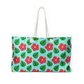 Monstera Leaf Hibiscus Weekender Bag