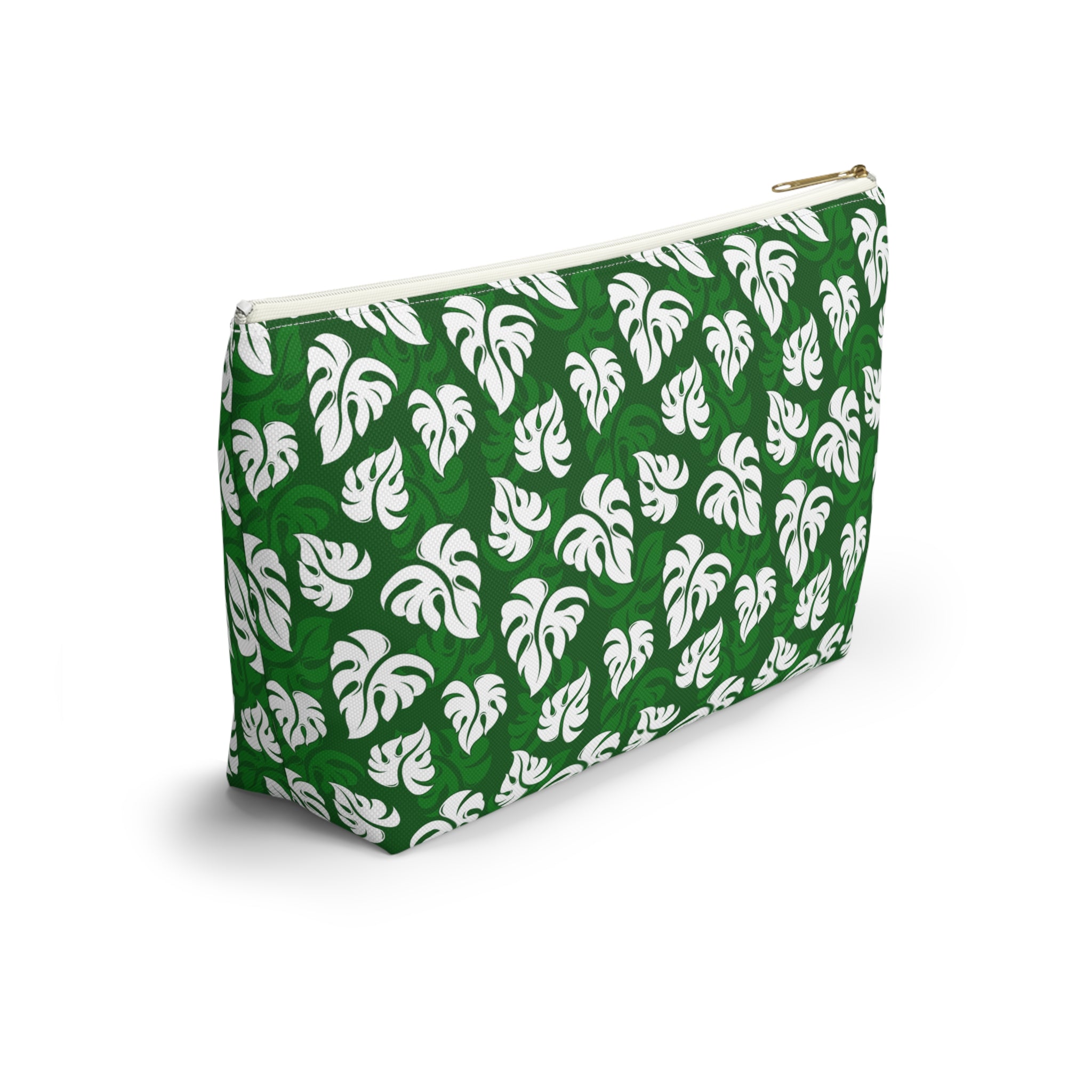 Monstera on Green Cosmetic Bag