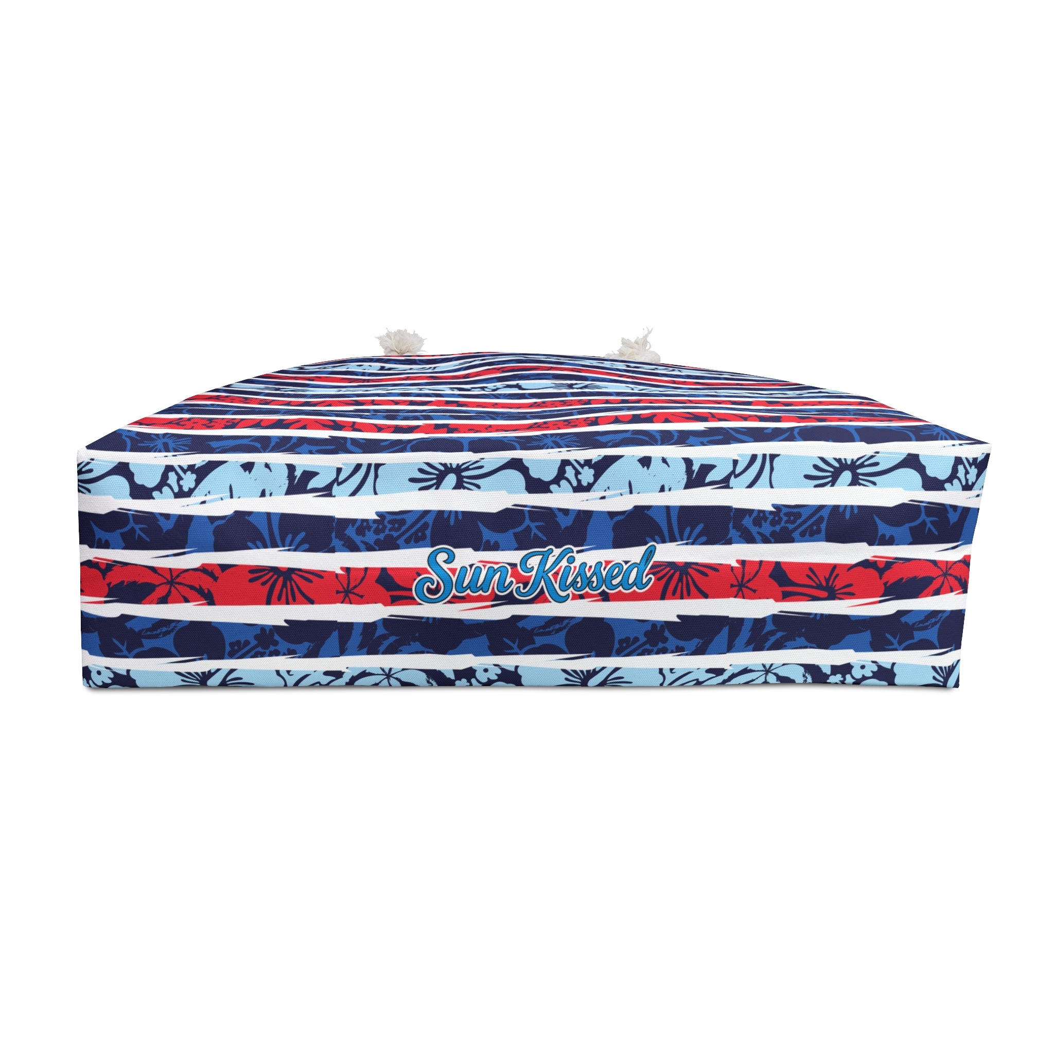 Patriotic Striped Hibiscus Weekender Bag
