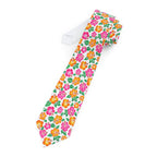 Tropical Gardens on White Mens Necktie