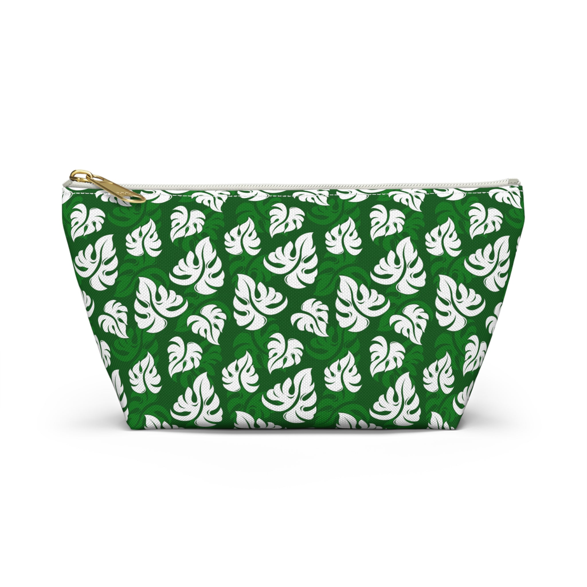 Monstera on Green Cosmetic Bag