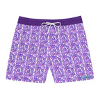 Shades of Purple Hibiscus Flower Swim Trunks