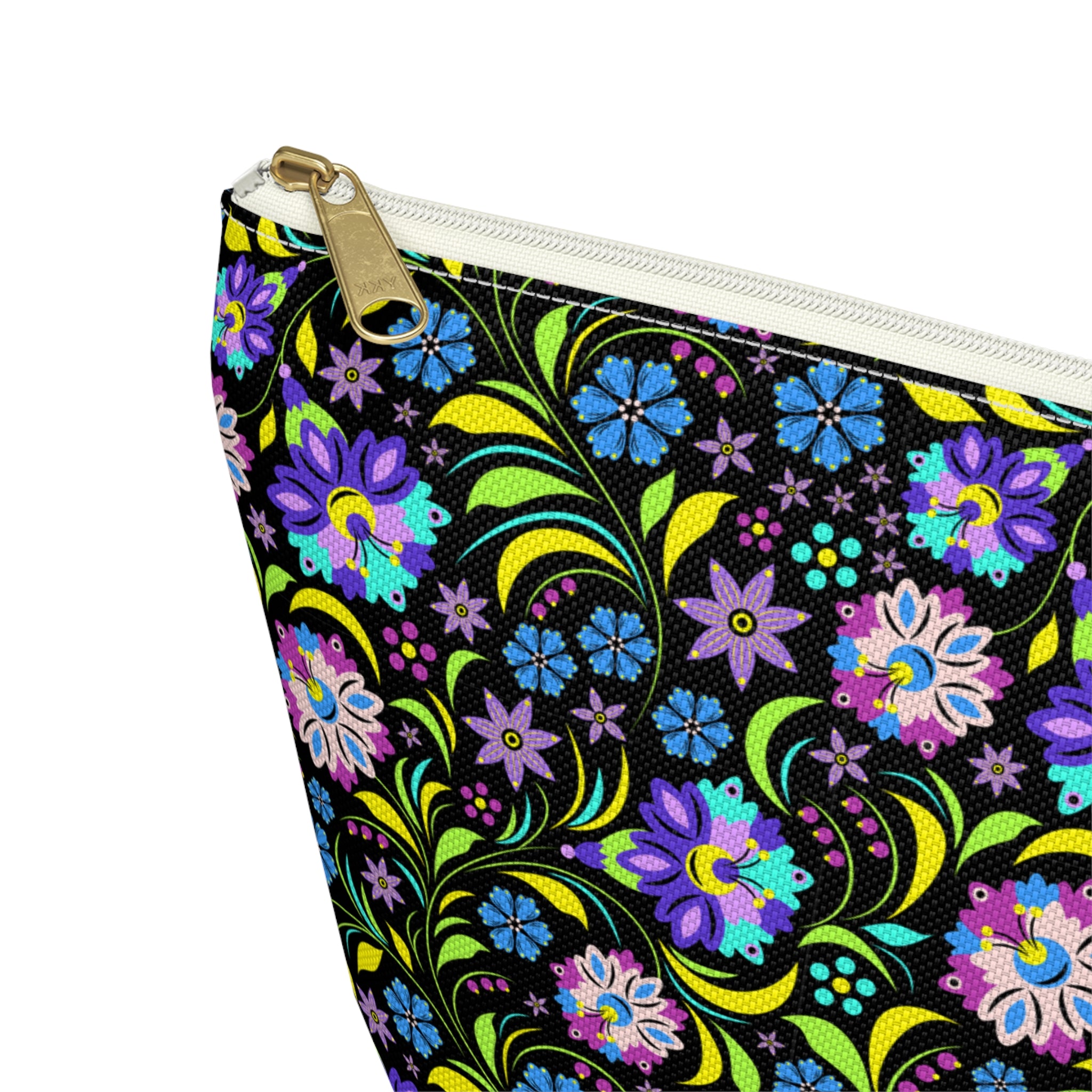 Neon Night Blooms Cosmetic Bag