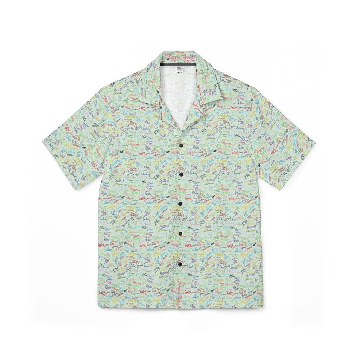Character Autographs on Green Hawaiian Shirt