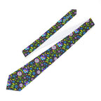Neon Night Blooms Mens Necktie