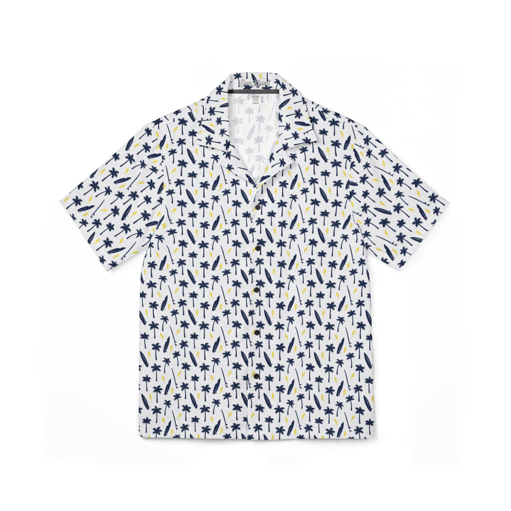 Surfing Paradise Blue Boards & Palm Trees Hawaiian Shirt