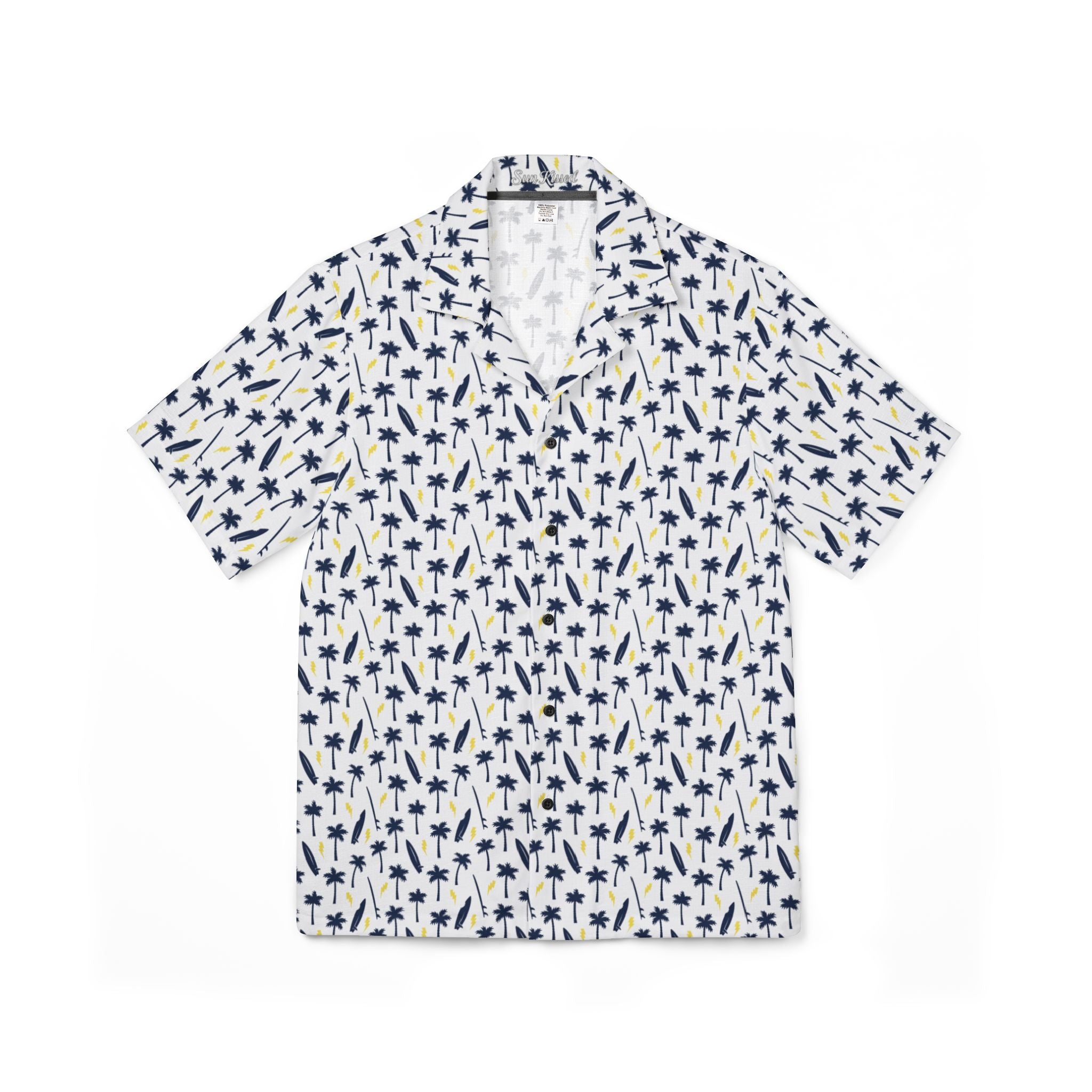 Surfing Paradise Blue Boards & Palm Trees Hawaiian Shirt