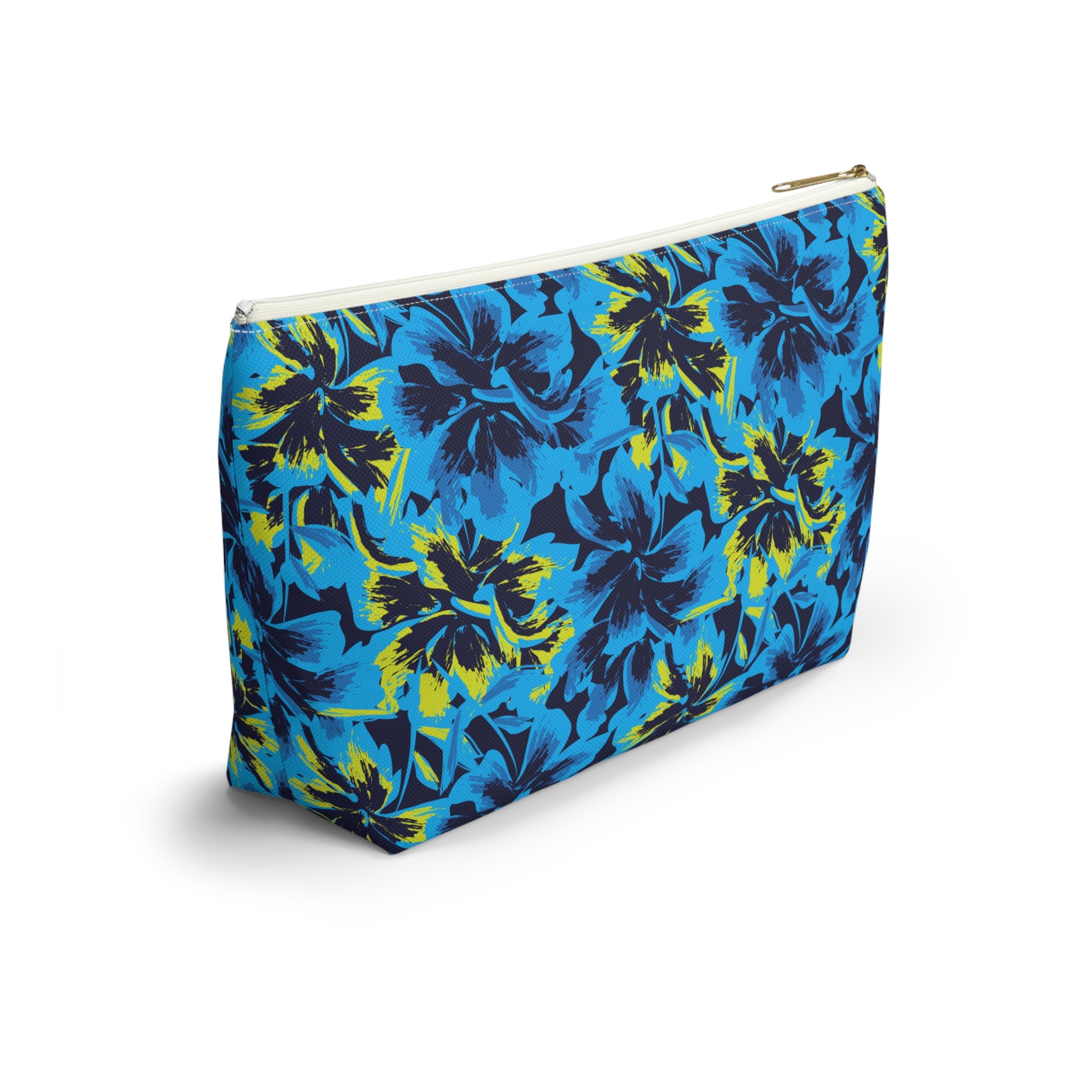 Black Light Hibiscus Cosmetic Bag