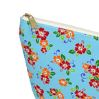 Aqua Flowered Sky Cosmetic Bag