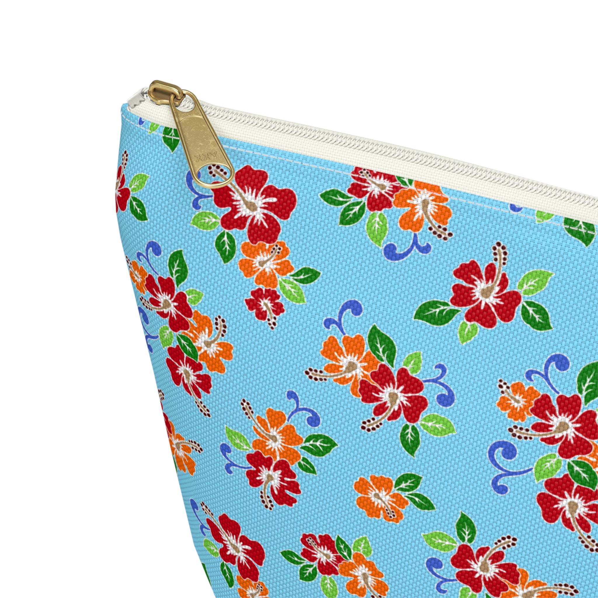 Aqua Flowered Sky Cosmetic Bag