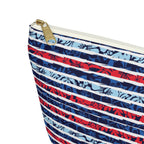 Patriotic Striped Hibiscus Cosmetic Bag