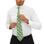 Green Checkerboard Goofy Mens Necktie