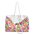 Tropical Gardens on White Weekender Bag