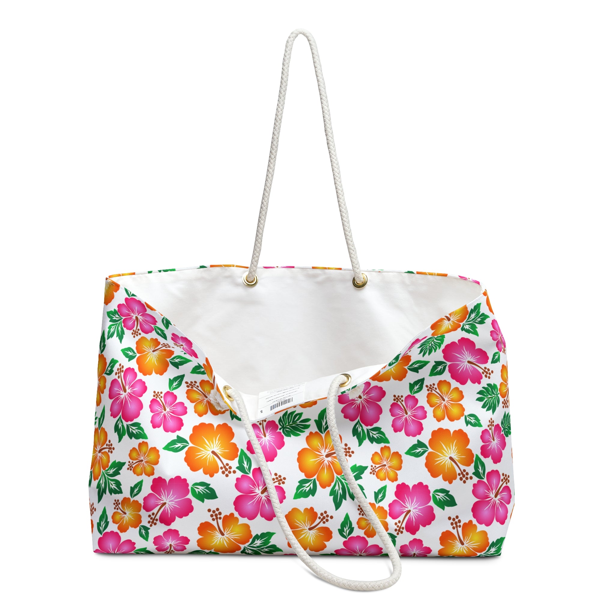 Tropical Gardens on White Weekender Bag