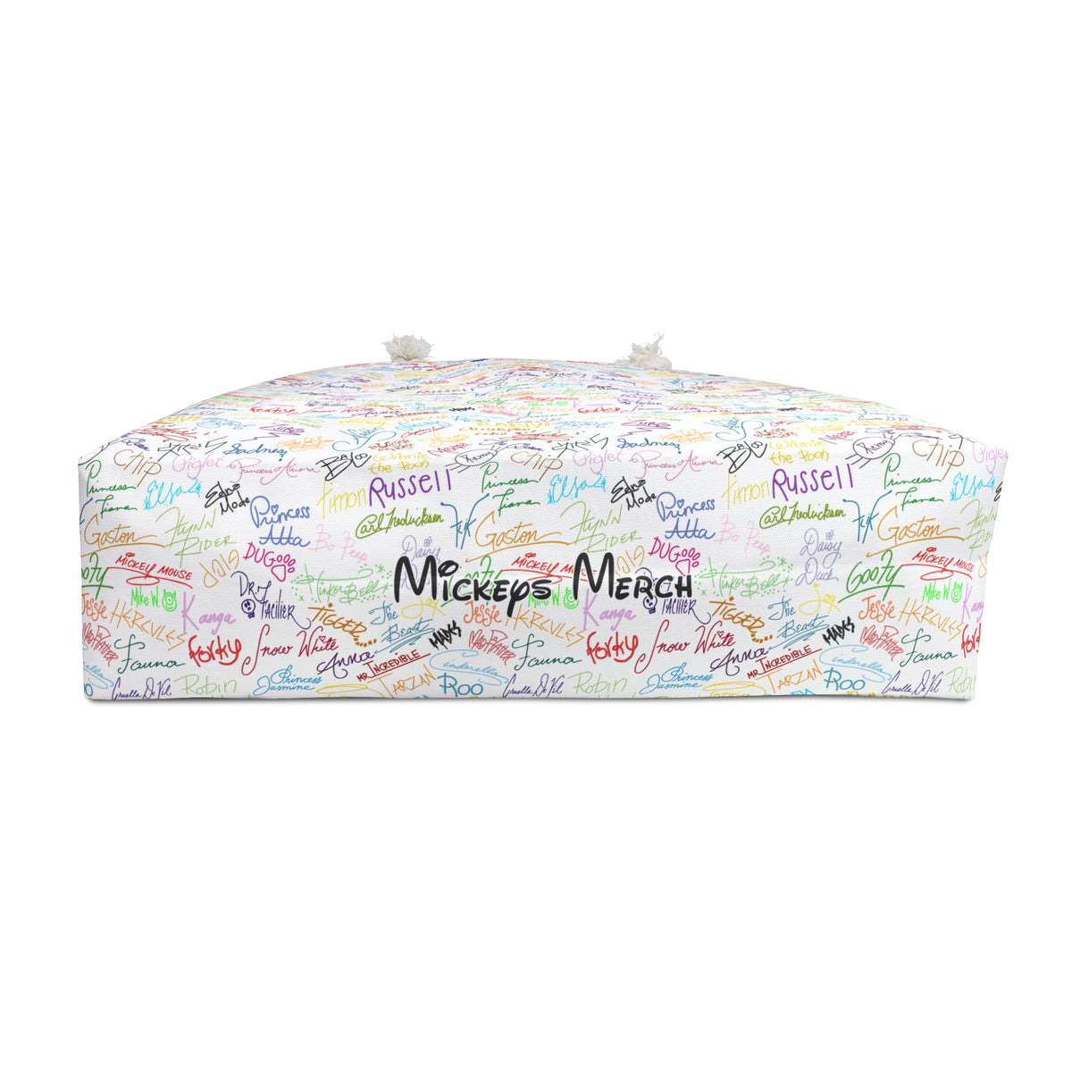 Character Autographs on White Weekender Bag
