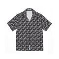 Black Landscape Floral Hawaiian Shirt