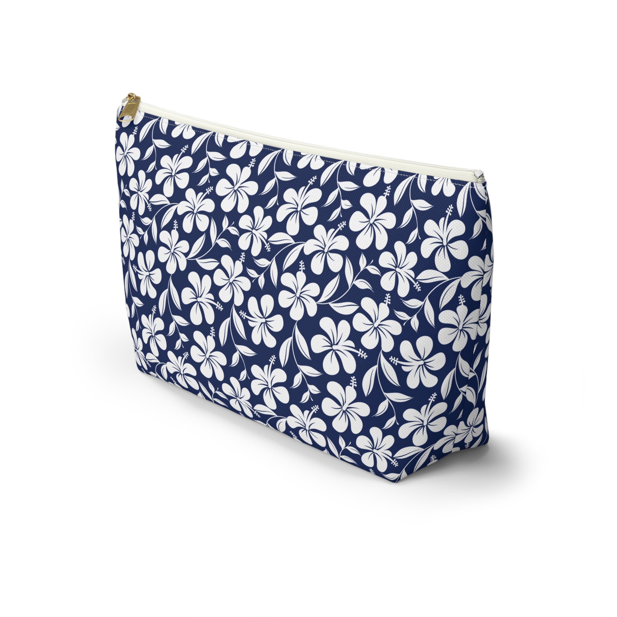 Nautical Blue Hibiscus Cosmetic Bag